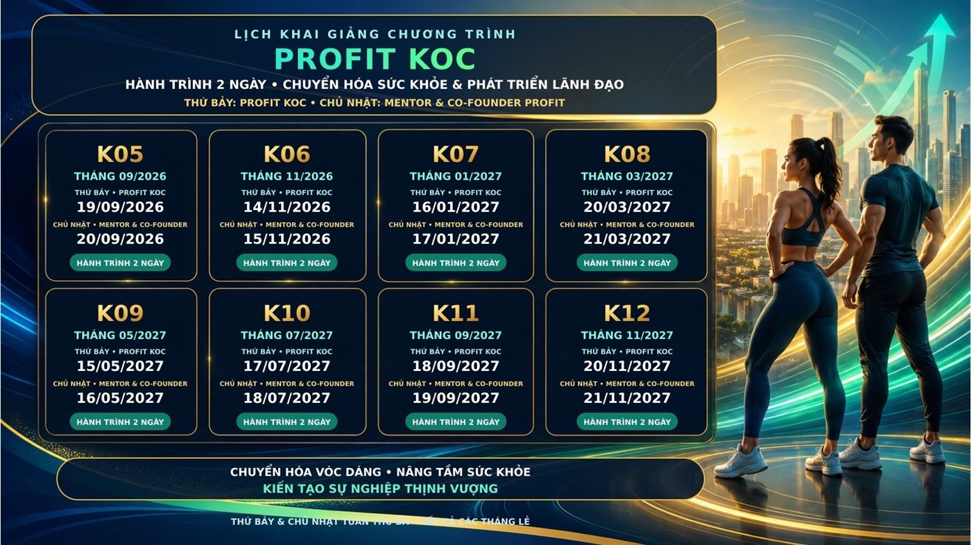 Lịch khai giảng chương trình Profit KOC