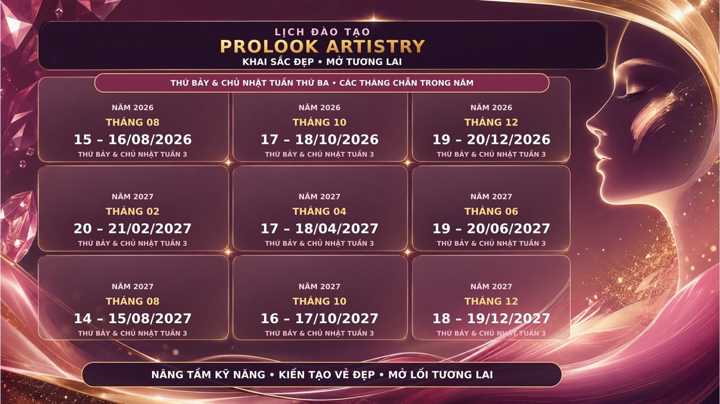 Lịch đào tạo ProLook Artistry